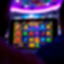 Vibrant interface of a slot game app featuring colorful graphics