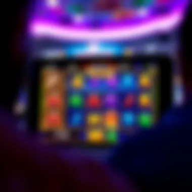 Vibrant interface of a slot game app featuring colorful graphics