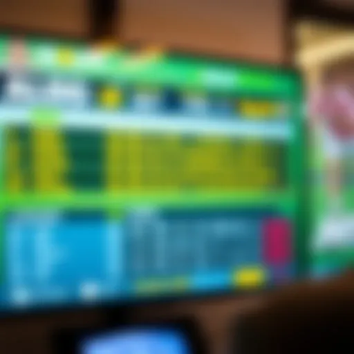 A vivid display of a modern betting interface on a television screen, showcasing various sports events.
