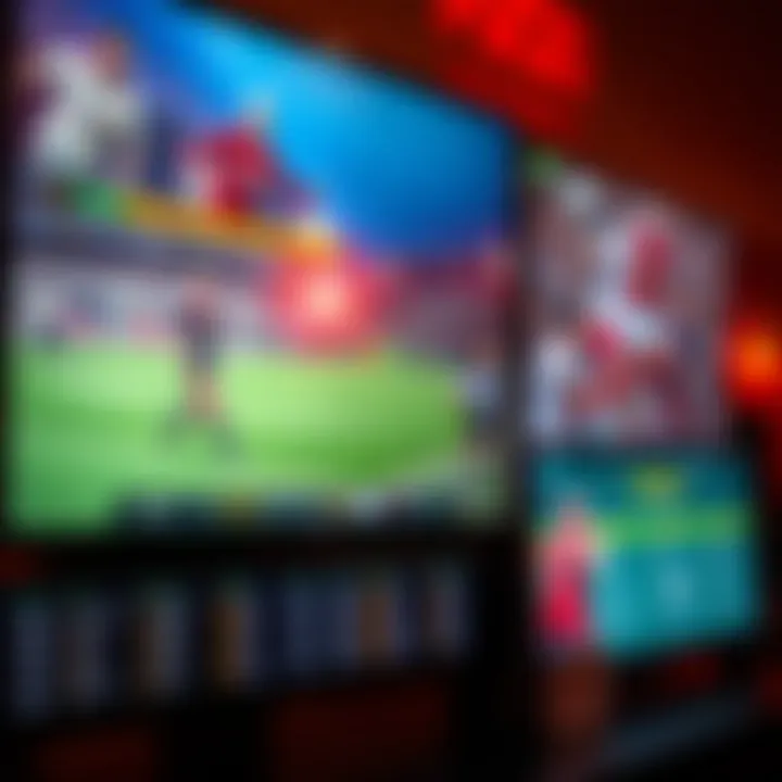 A collage of popular sports broadcasted on television with betting odds displayed alongside.