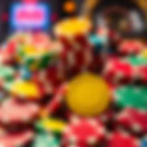 Colorful representation of free chips in online gambling