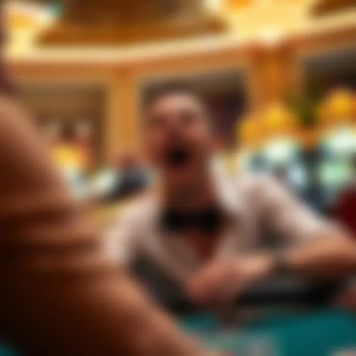 Visual elements of a Caesars commercial highlighting excitement