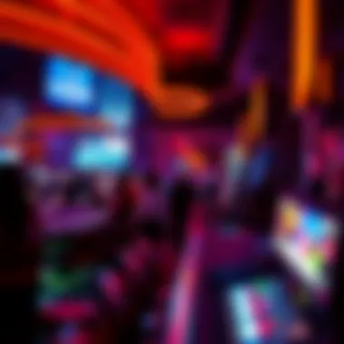 A vibrant nightlife scene around the casino area