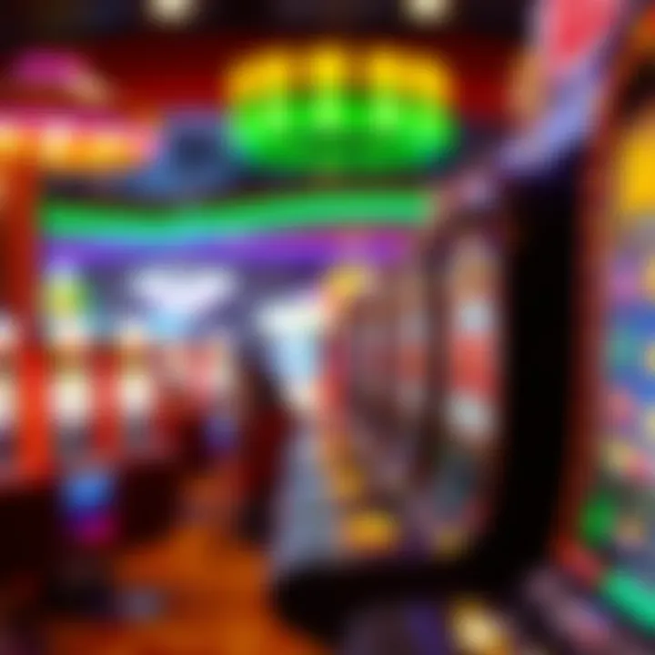 A vibrant casino scene showcasing the fusion of faith and entertainment