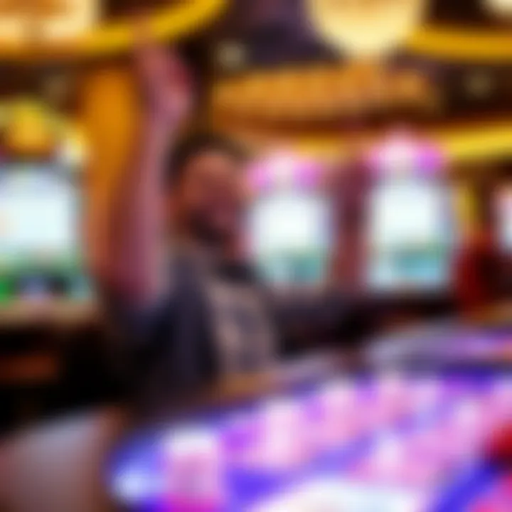 A player celebrating a win at an online casino