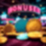 A vibrant illustration of virtual coins representing free bonuses in an online casino environment