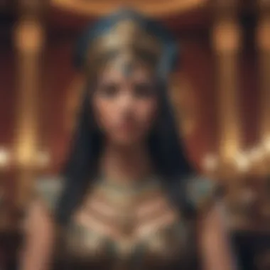 Illustration of Cleopatra with Keno game elements