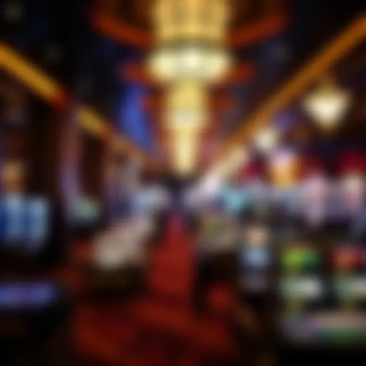 Casino floor bustling with activity and gaming tables