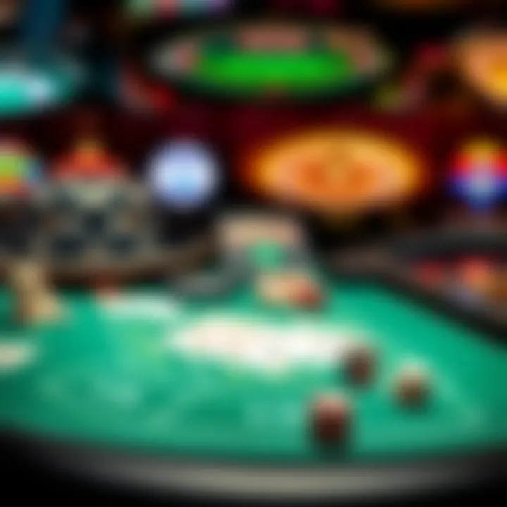 Collage of various gambling games with strategies