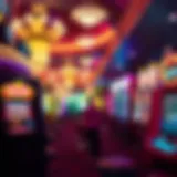 Luxurious casino floor with vibrant lights