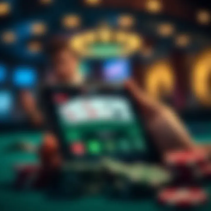 Visual representation of poker app interface on a smartphone