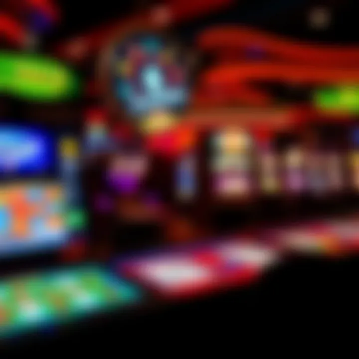 Virtual casino gaming interface showcasing various games