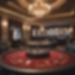 A luxurious home casino setup with elegant decorations and playing cards