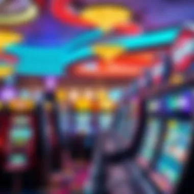 Colorful gaming floor with diverse slot machines at Encore Casino