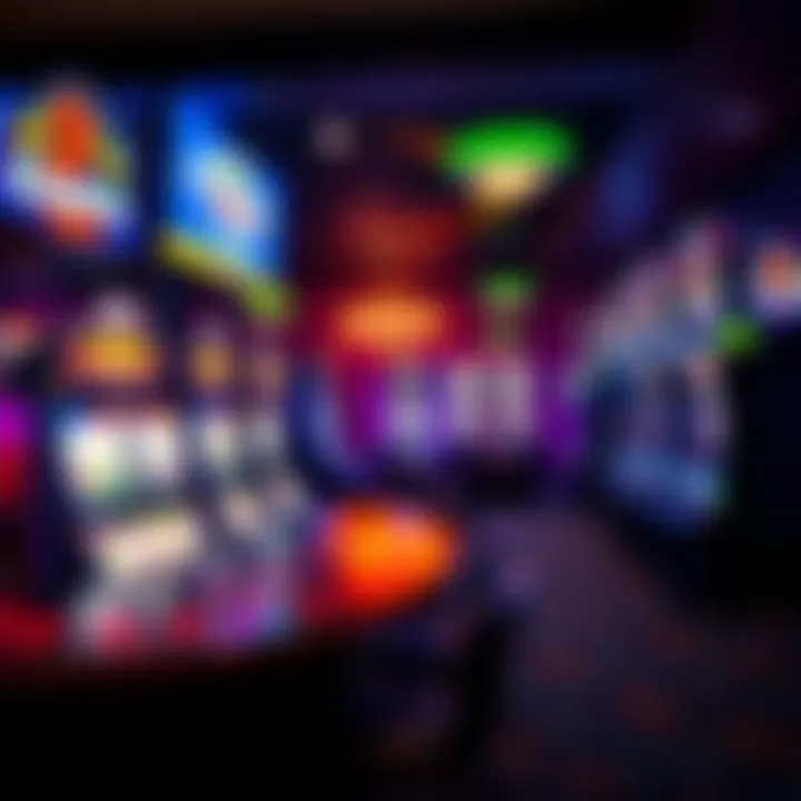 Interior gaming area filled with vibrant slot machines and tables