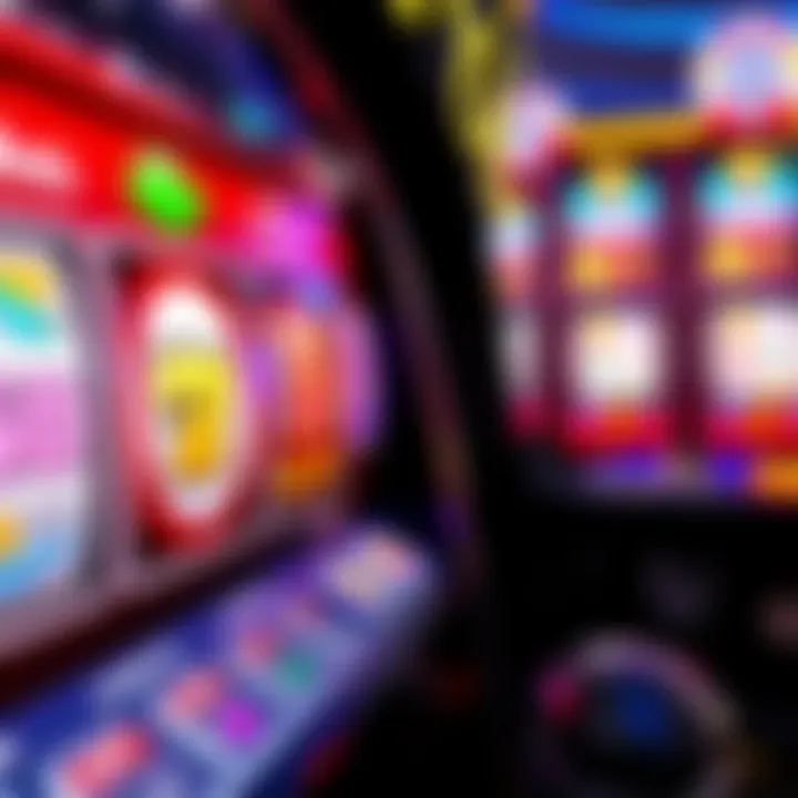 A close-up view of a Barcrest slot machine showcasing its vibrant symbols and payline structure.