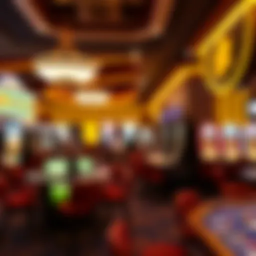 Exciting Casino Atmosphere Vibrant casino floor with gaming tables