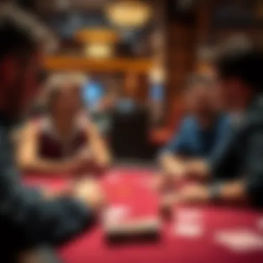 An engaging scene depicting a friendly blackjack gaming session