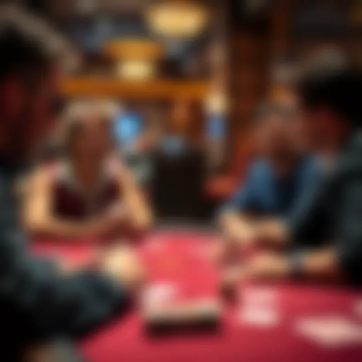An engaging scene depicting a friendly blackjack gaming session