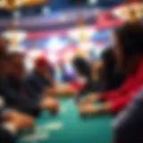 Intense Focus at the Poker Table Spectators engrossed in an intense poker match.