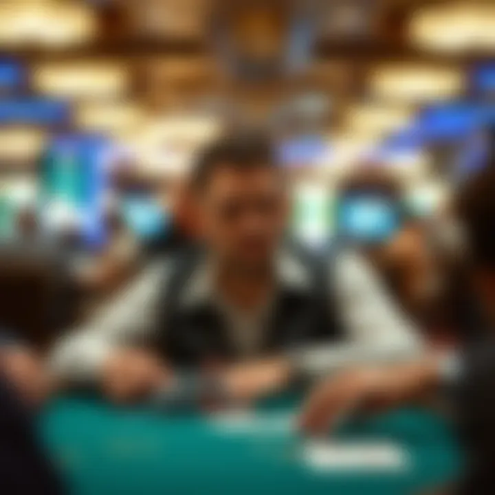 A strategic player contemplating their next move at the poker table.