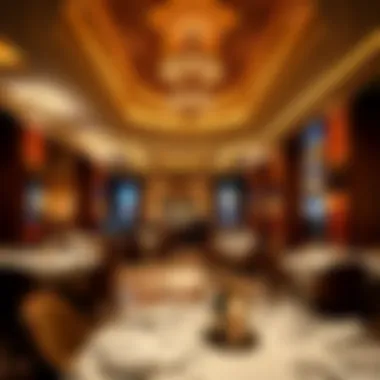 Luxurious interior of a high-end restaurant within Caesars Palace