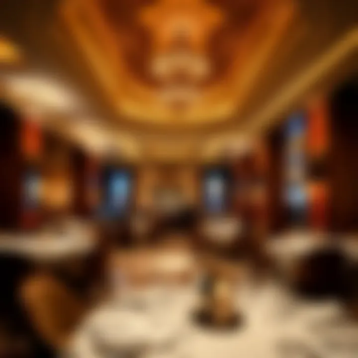 Luxurious interior of a high-end restaurant within Caesars Palace