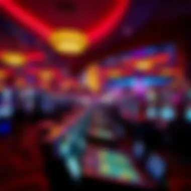 Vibrant gaming floor with patrons enjoying various games