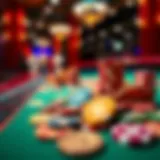 An assortment of vibrant casino free coins on a gaming table
