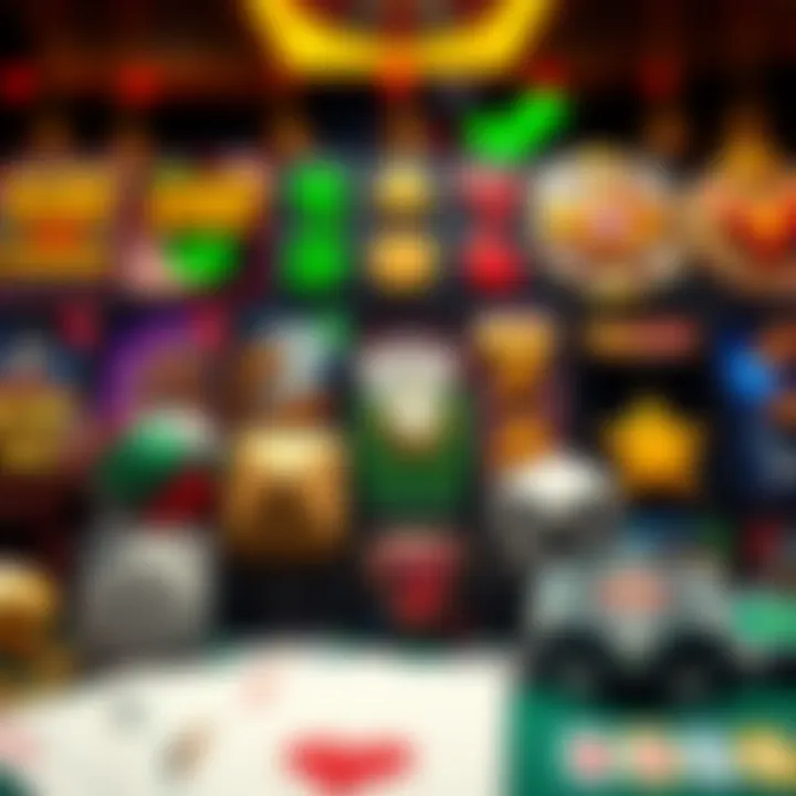 Diverse Casino Game Options An array of different casino game icons showcasing diversity