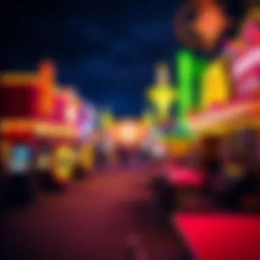 Vibrant nightlife scene in a casino town