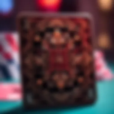 An elegant poker card protector showcasing intricate designs.