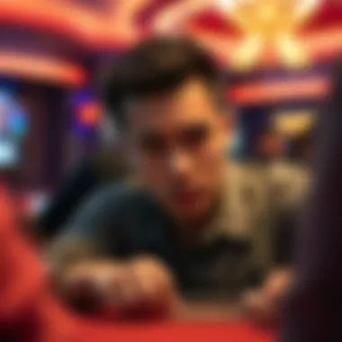 A captivating visual of a player's focused expression while engaging in an online poker match.