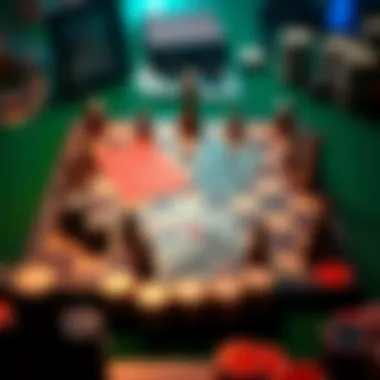An illustration showcasing various poker strategies depicted through a chessboard-like layout.