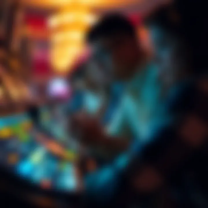 Illustration of a user engaging with fantasy sports features on DraftKings.