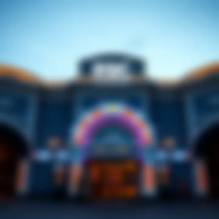 Exterior view of EQC Casino showcasing its architectural grandeur