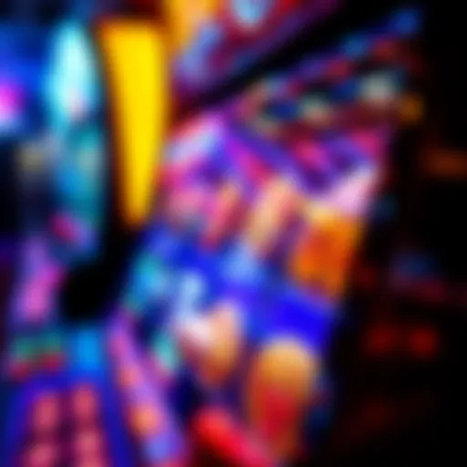 A vibrant slot machine displaying coins and jackpots