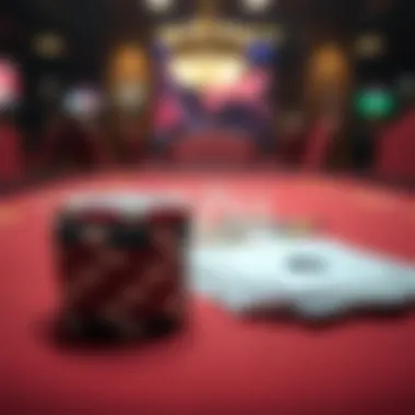 Poker Chips and Cards A stack of poker chips and a deck of cards on a gaming table