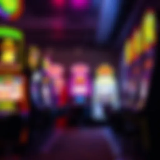 Colorful display of various slot machines