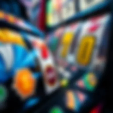 Close-up of slot machine symbols and reels