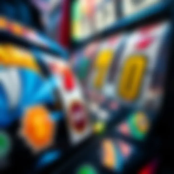 Close-up of slot machine symbols and reels