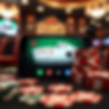 A creative illustration highlighting the features of various Texas Hold'em apps.