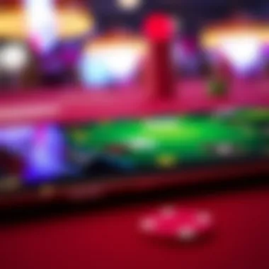 A close-up view of a smartphone screen showcasing a Texas Hold'em app interface.