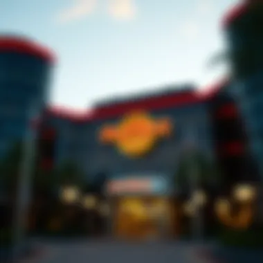 Exterior view of Hard Rock Casino showcasing its iconic architecture
