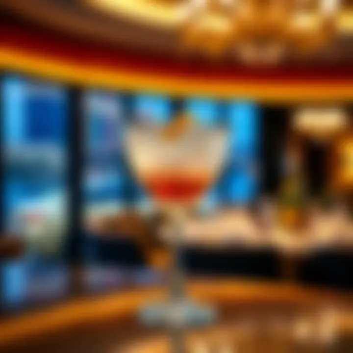 A sophisticated cocktail served at Lago, representing the restaurant's beverage selection