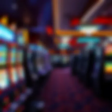 Casino Interior with Diverse Gaming Options Interior of a casino featuring multiple gaming options including slot machines