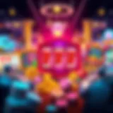 A vibrant illustration showcasing a variety of online slot games with low deposit options