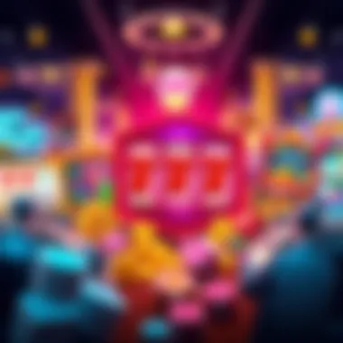 A vibrant illustration showcasing a variety of online slot games with low deposit options