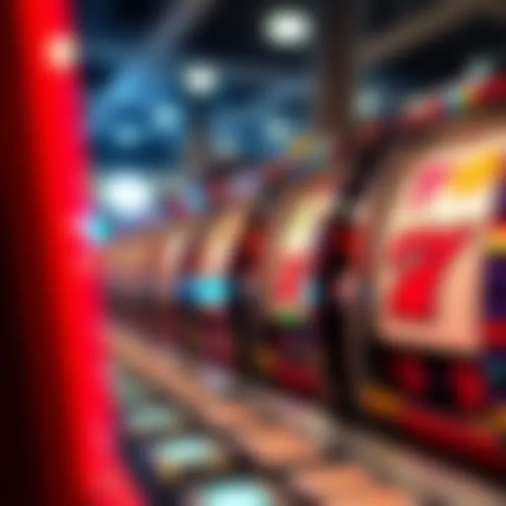 A close-up view of spinning slot reels with symbols indicating low stake gaming