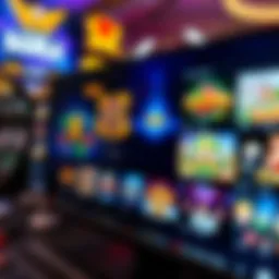 Diverse online gambling platforms displayed on a digital screen.